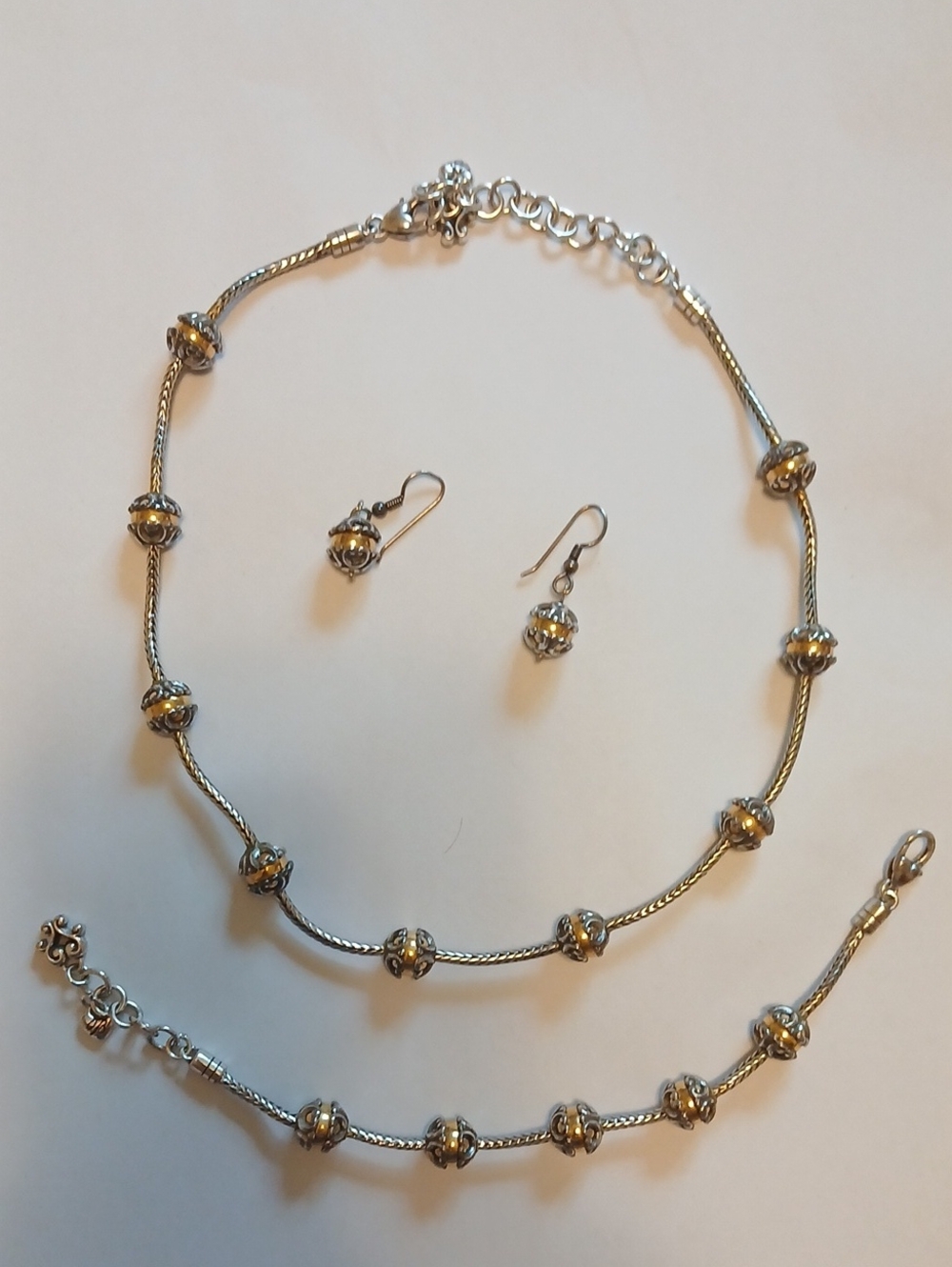 Sterling Silver-Tone Necklace, Bracelet & Earrings Set - Silver
